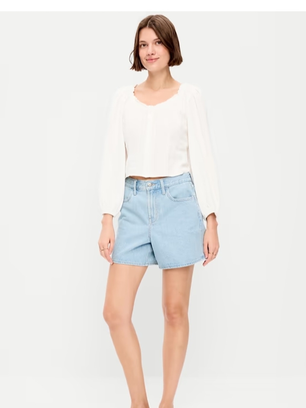 Old Navy Light Blue Denim High-Rise Shorts